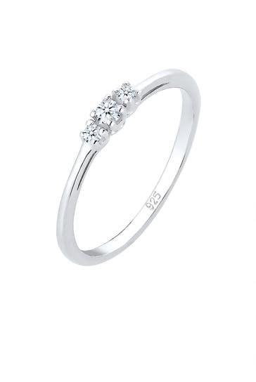 ELLI DIAMONDS Ring Verlobung Diamant Weiß (0.06 ct) 925 Sterling Silber Silber