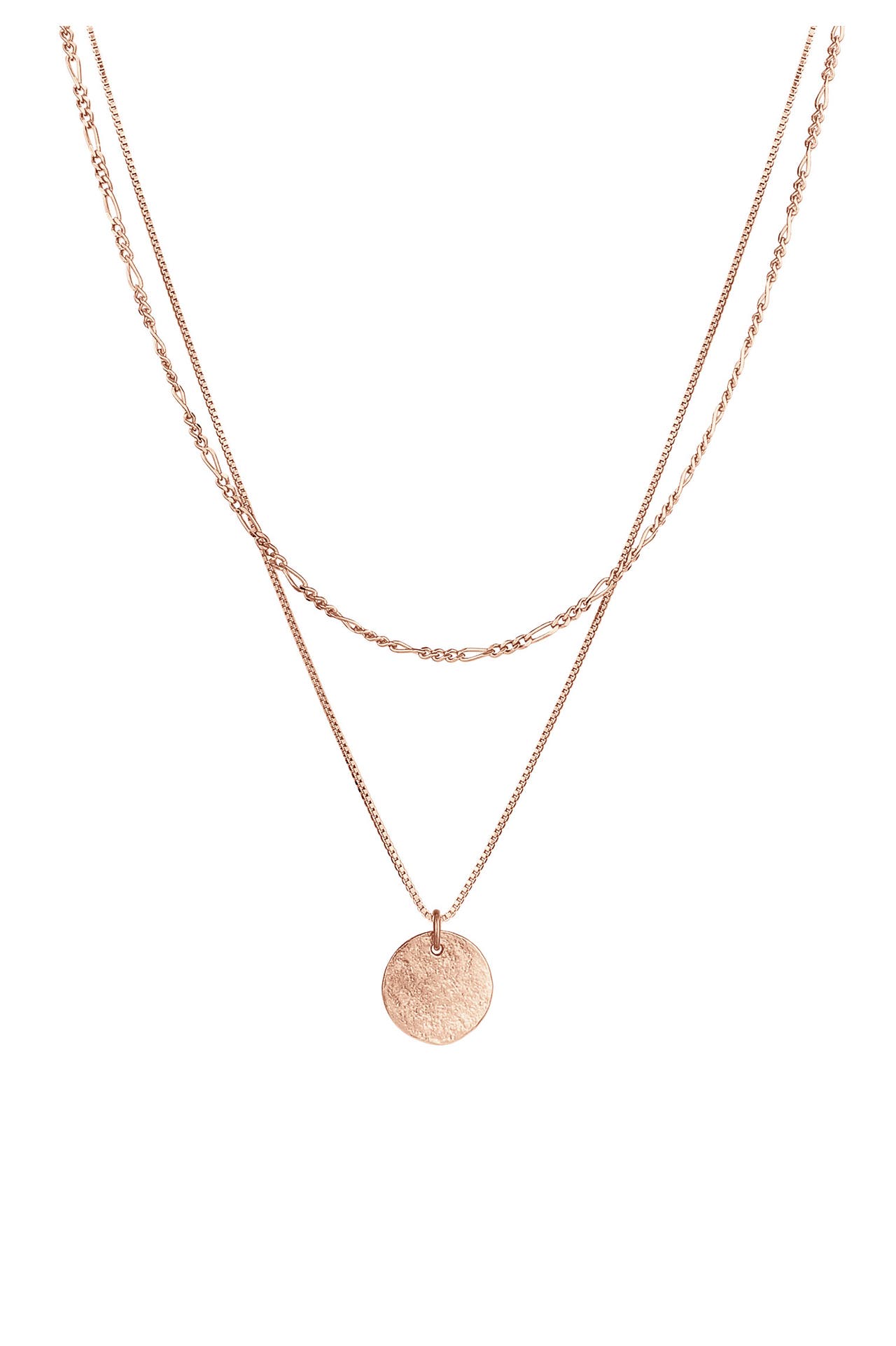 ELLI Kette Layer Münze Figaro Boho 925 Silber Rosegold, Bild 1