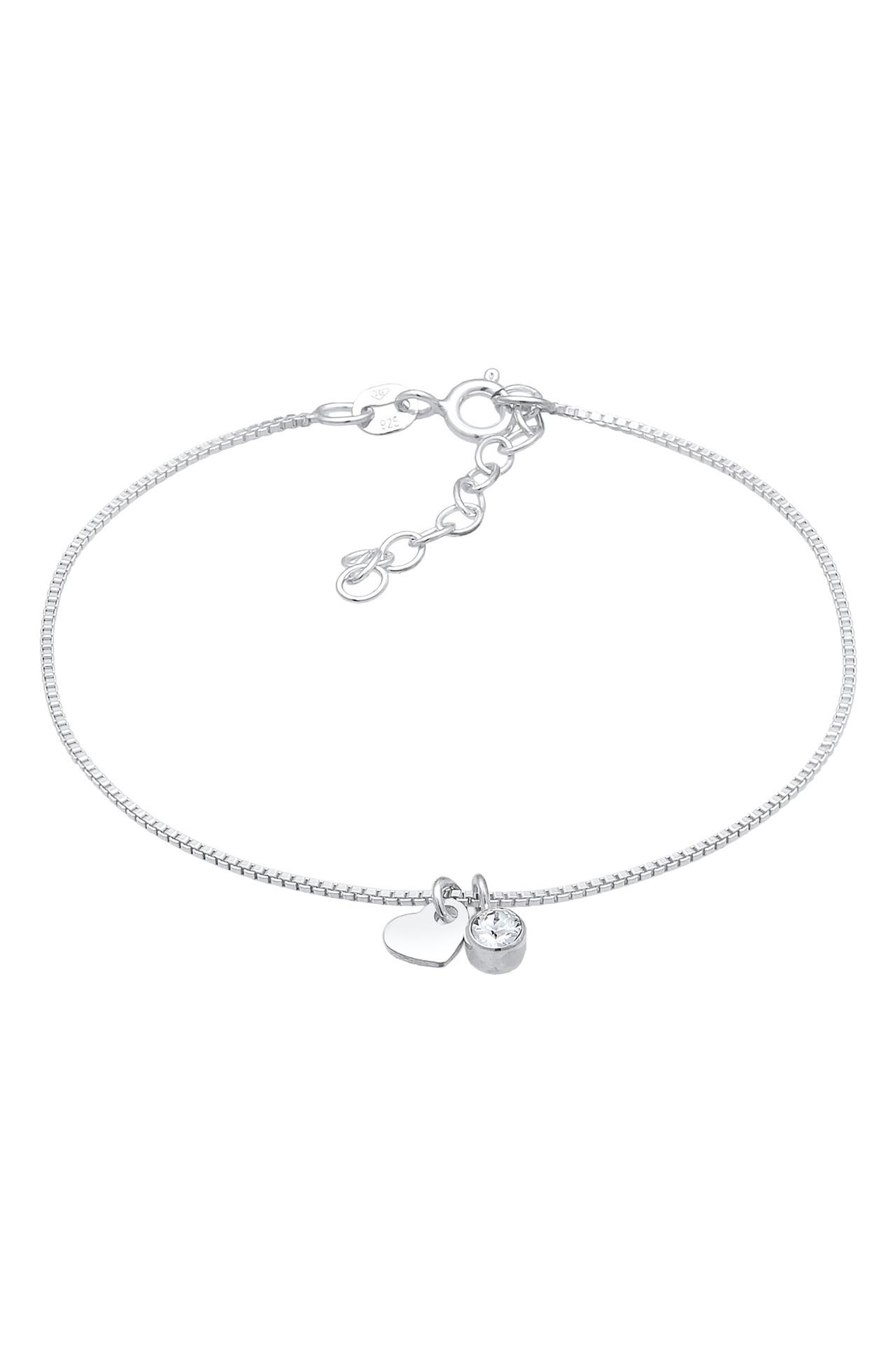 ELLI Armband Herz Liebe Romantik 925 Silber, mit Kristallen von Swarovski® Silber, Bild 1