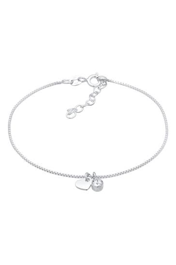 ELLI Armband Herz Liebe Romantik 925 Silber, mit Kristallen von Swarovski® Silber