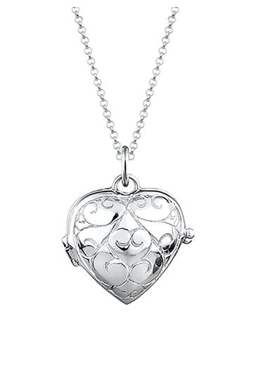 ELLI Kette Herz-Medaillon Amulett Ornament 925 Silber Silber
