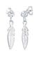 Ohrringe Feder Kristalle Silber silber