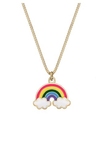 ELLI Halskette Kinder Regenbogen Wolke Emaille Happy 925 Silber