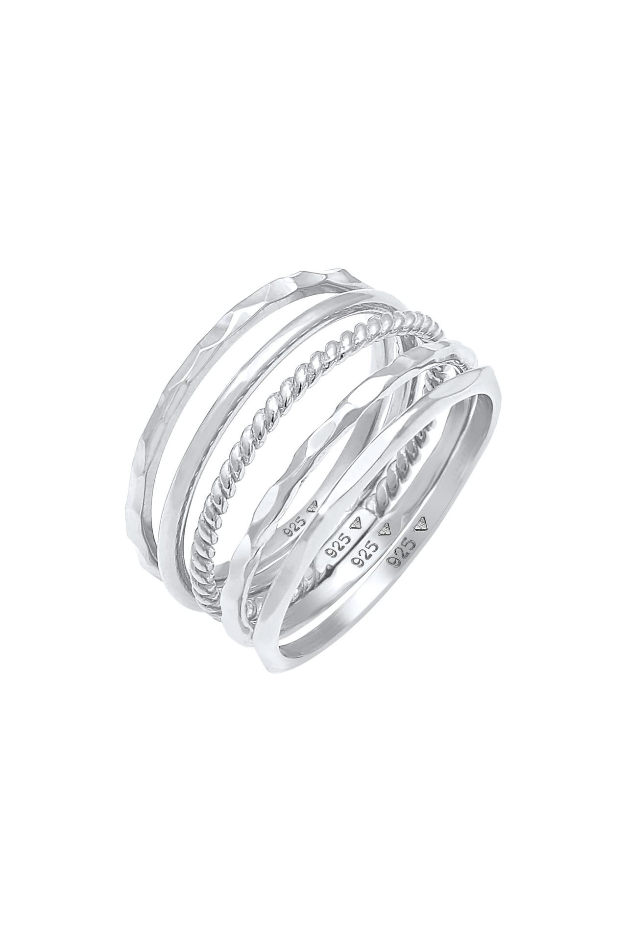 ELLI Ring Stapelring Stacking Boho Set (5 tlg.) 925 Sterling Silber, Bild 1