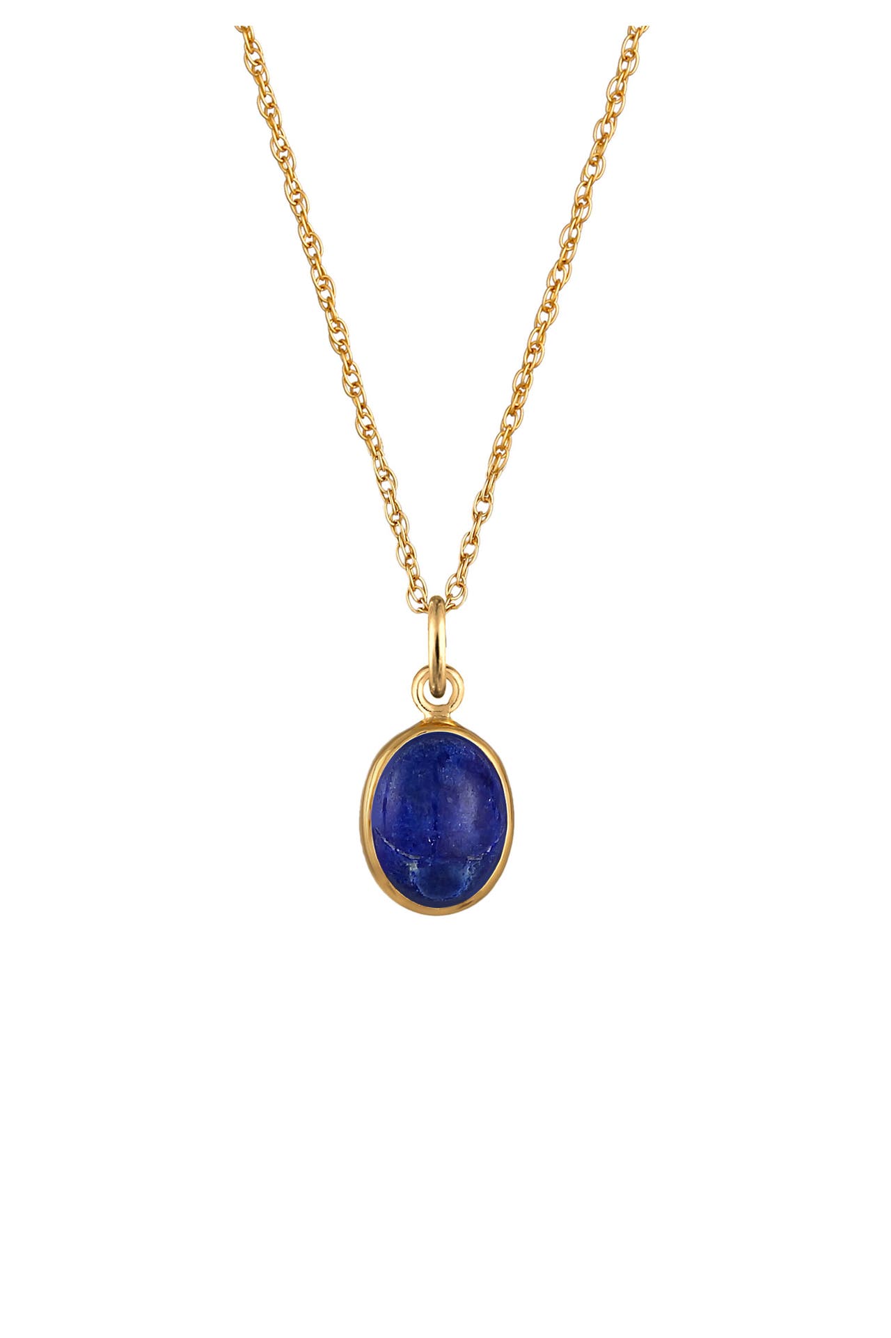 ELLI Kette Lapislazuli Anhänger Edelstein Oval 925 Silber Gold, Bild 1