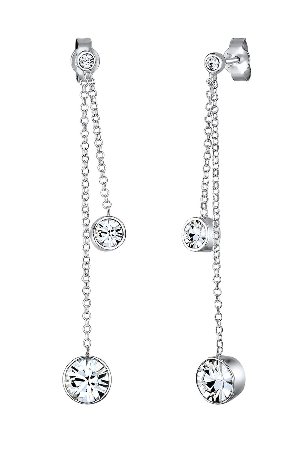 ELLI Ohrringe Kristalle Funkelnd Elegant 925 Silber Silber, Bild 1
