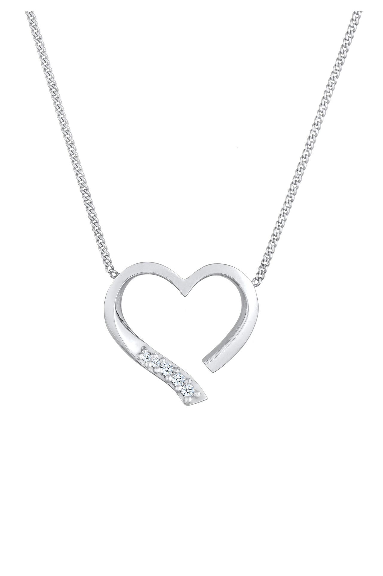 ELLI DIAMONDS Kette Herz Liebe Diamant (0.055 ct.) 925 Silber Silber, Bild 1