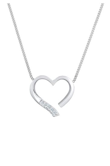 ELLI DIAMONDS Kette Herz Liebe Diamant (0.055 ct.) 925 Silber Silber