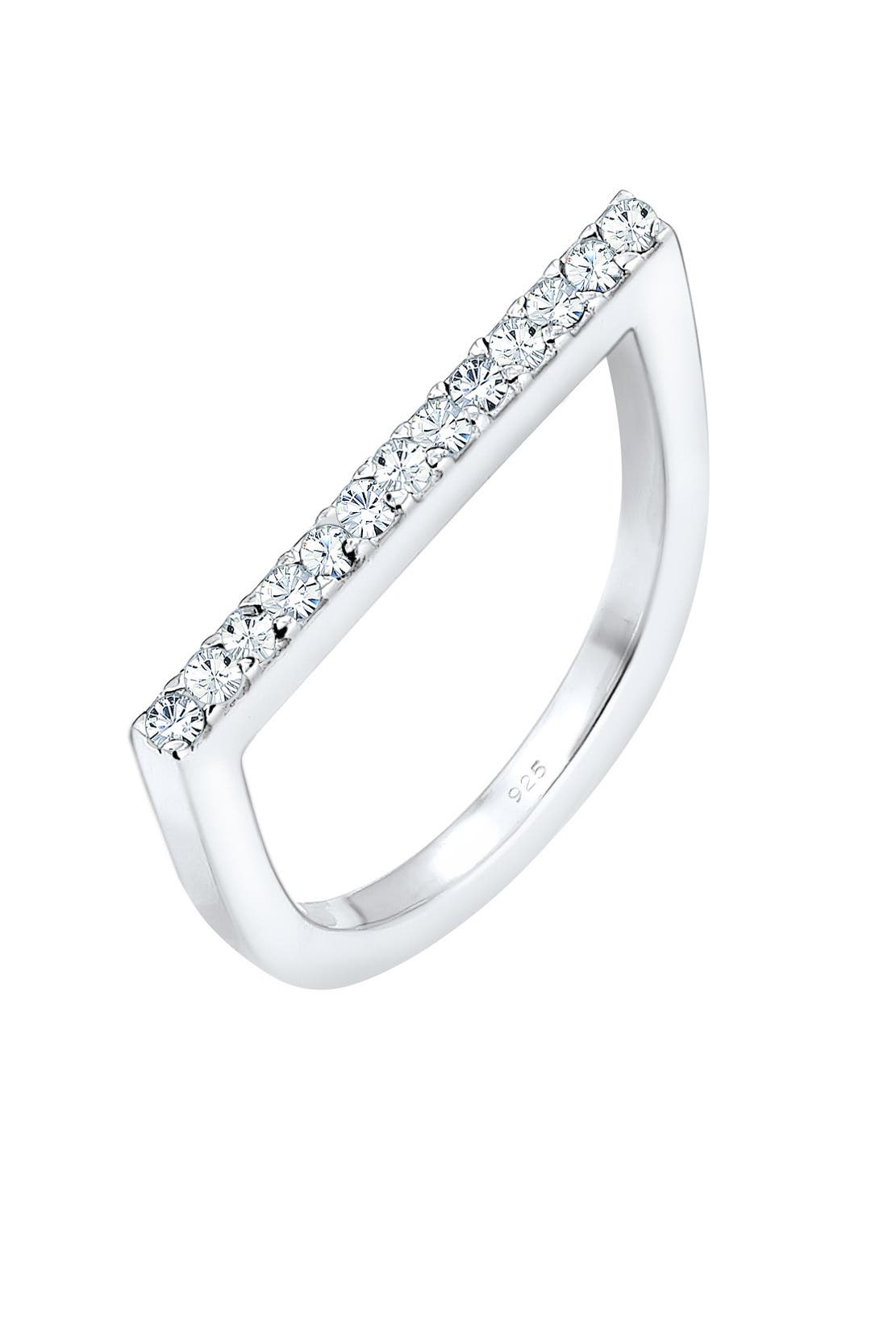 ELLI Ring Stacking Kristalle Geo 925 Silber Weiß, Bild 1