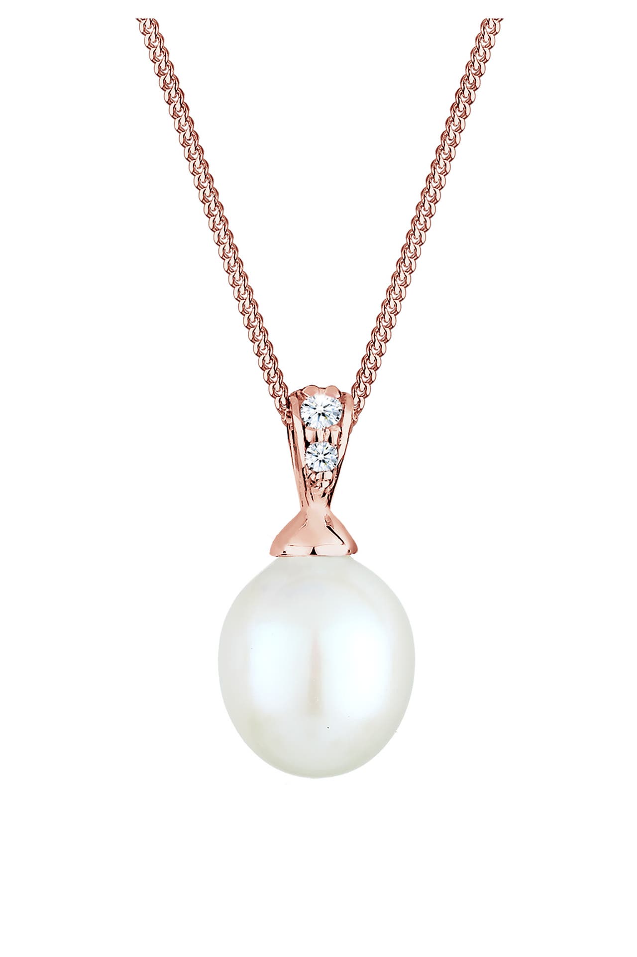 ELLI DIAMONDS Kette Diamant Weiß Brillantschliff (0.04 ct) 925 Sterling Silber Rosa, Bild 1