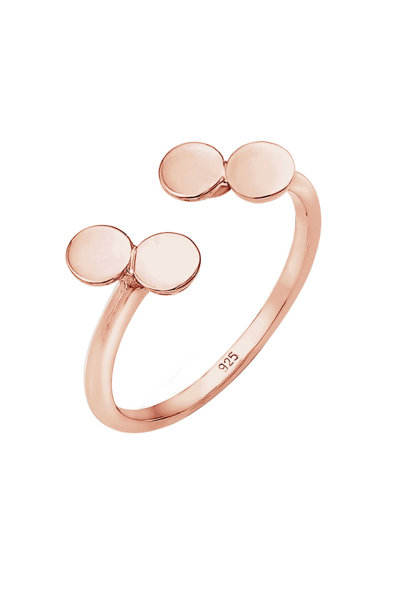 ELLI Ring Kreis PLättchen Look Offen Verstellbar 925 Sterling Silber Rosegold, Bild 1