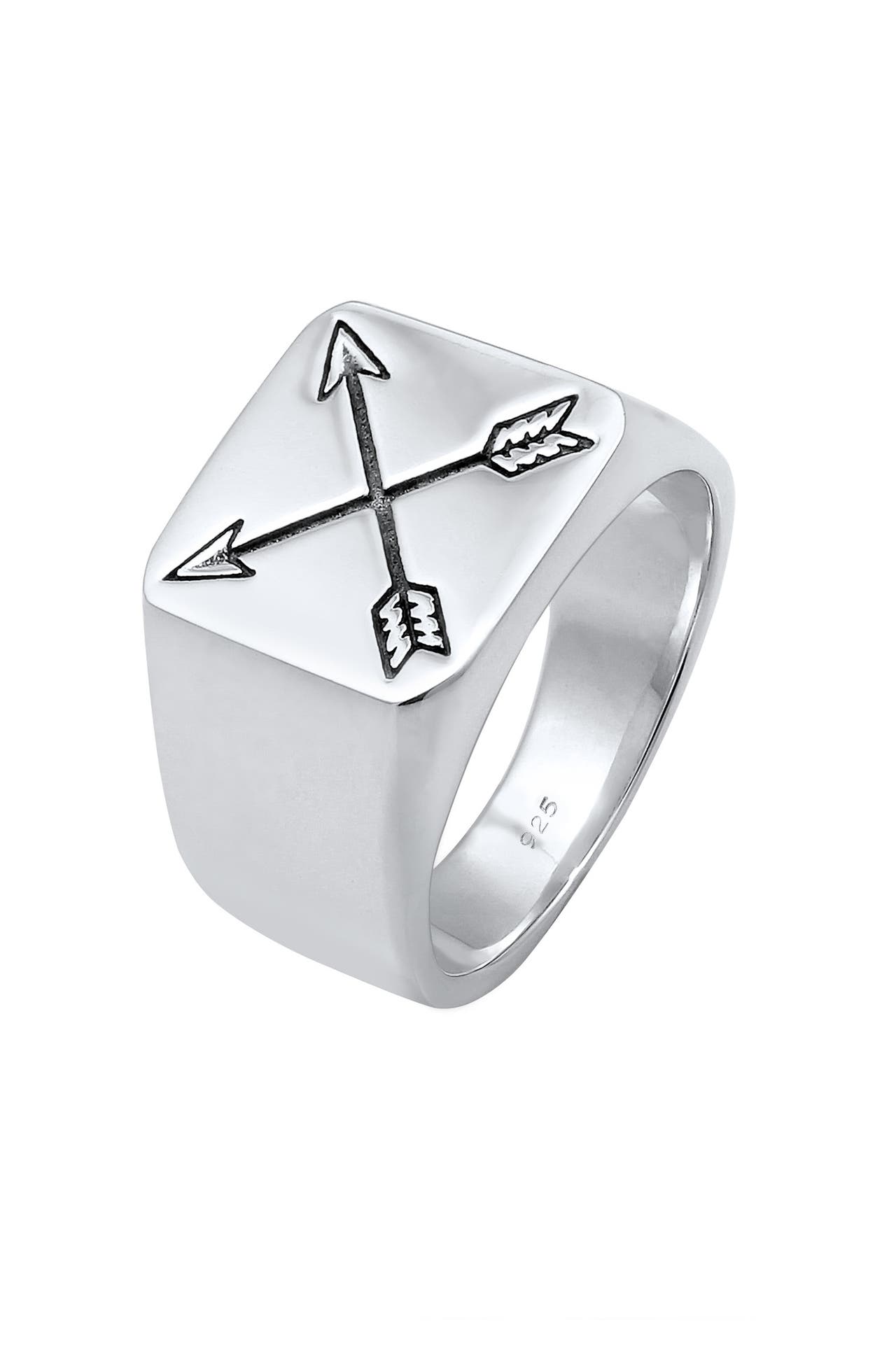 KUZZOI Ring Herren Siegelring Matt Basic Pfeil 925er Silber Silber, Bild 1