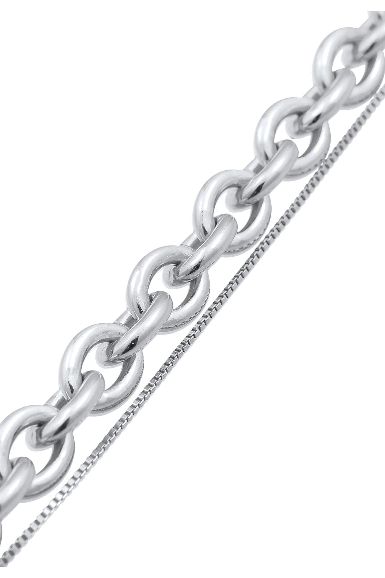 ELLI PREMIUM Armband Glieder Layer Look 925 Silber rhodiniert Silber, Bild 1