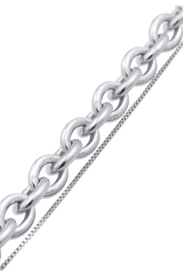 ELLI PREMIUM Armband Glieder Layer Look 925 Silber rhodiniert Silber