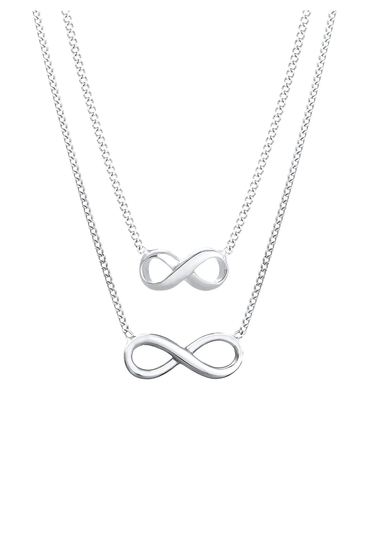 ELLI Kette Infinity Unendlichkeit Symbol 2er Set 925 Silber Silber, Bild 1