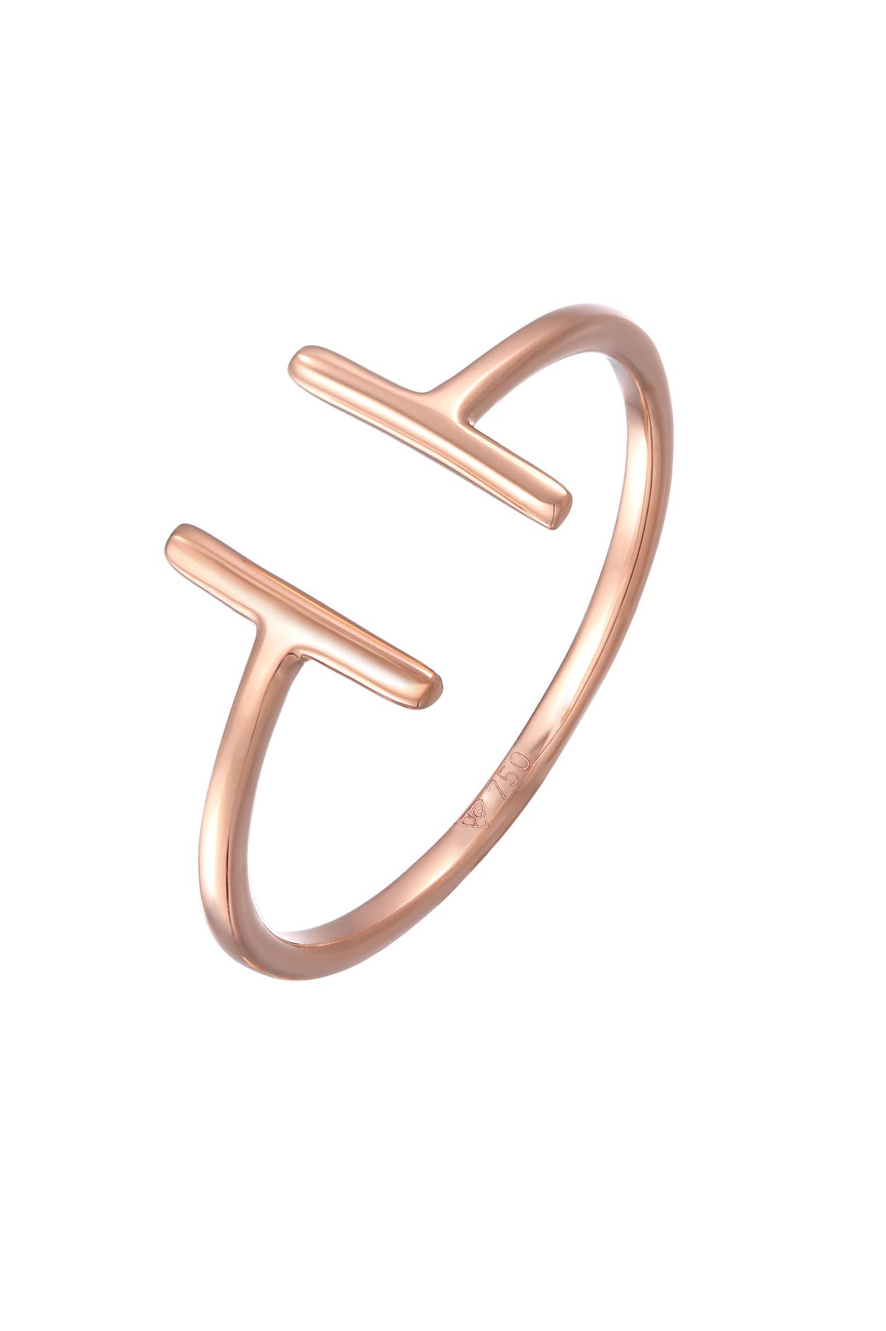 ELLI PREMIUM Ring Geo Statement Basic 750 Roségold Gold, Bild 1