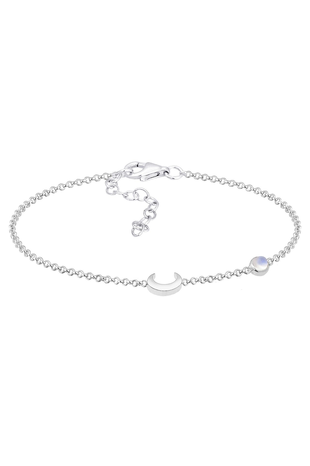 ELLI Armband Halbmond und Mondstein 925 Silber vergoldet Silber, Bild 1
