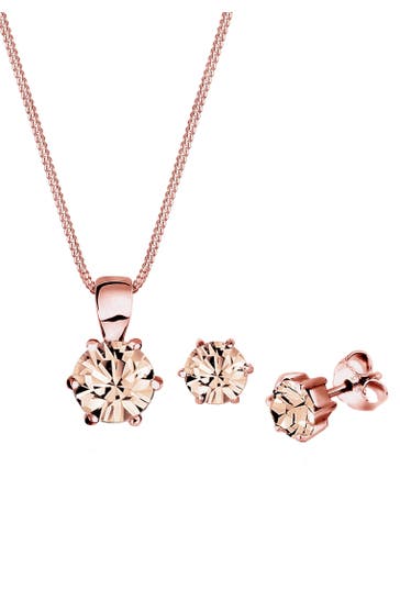 ELLI Schmuckset mit Kristallen von Swarovski® 925 Sterling Silber Rosa
