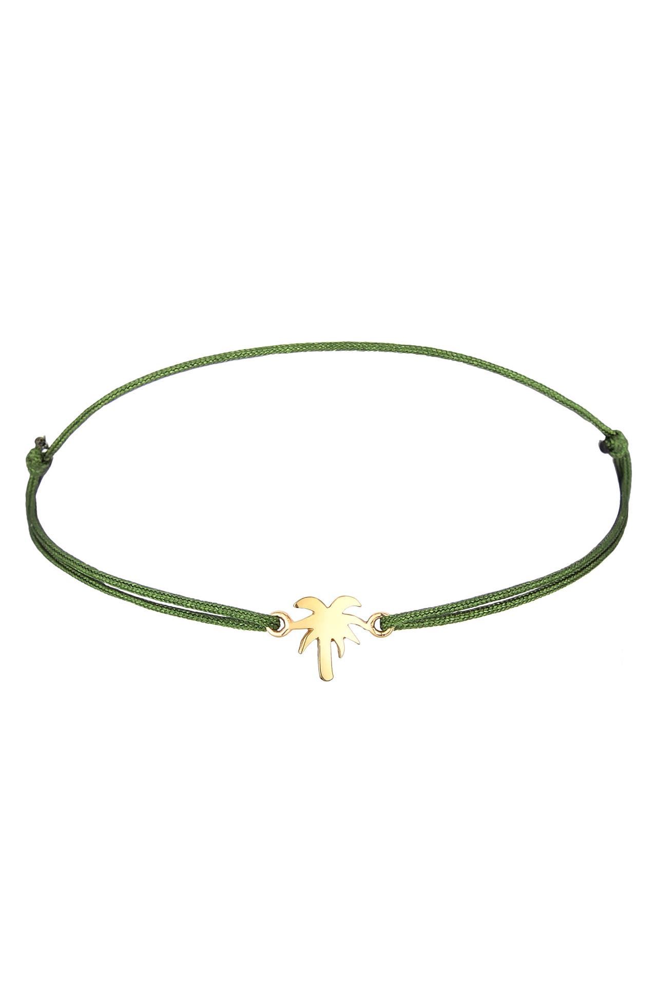 ELLI Armband Palme Beach Textilarmband 925 Silber Vergoldet Grün, Bild 1