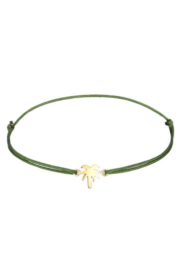 ELLI Armband Palme Beach Textilarmband 925 Silber Vergoldet Grün