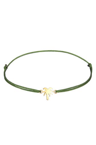 ELLI Armband Palme Beach Textilarmband 925 Silber Vergoldet Grün