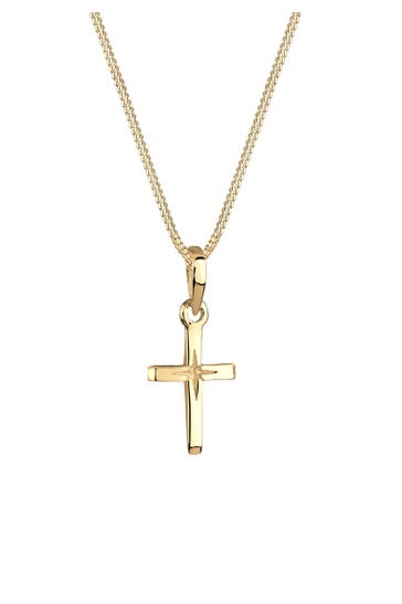 ELLI Kette Kreuz Religion Stern Details 925 Silber Gold