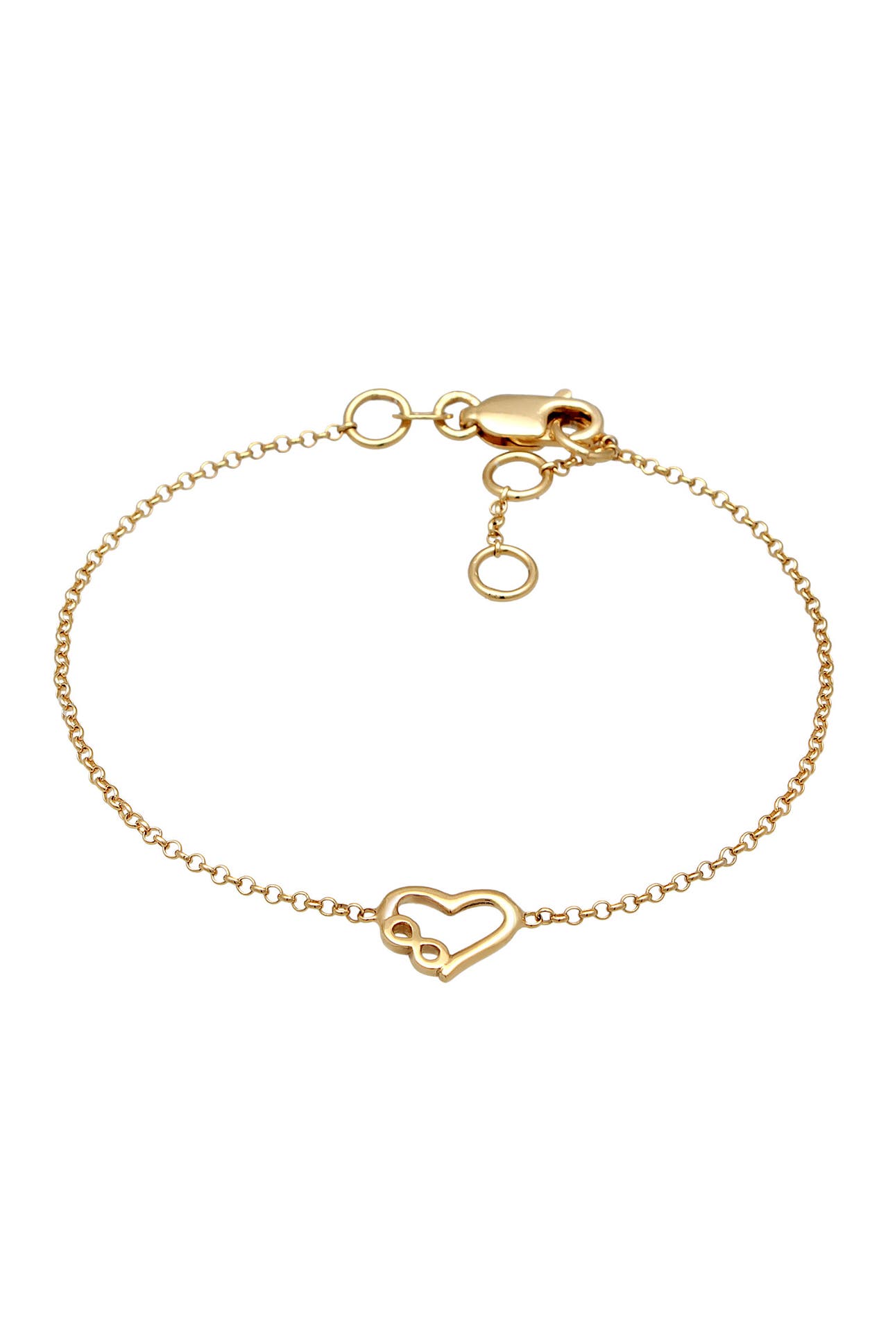 ELLI PREMIUM Armband Herz Liebe Unendlichkeit Infinity 375 Gelbgold Gold, Bild 1