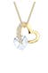 Kette Herz Anhänger 925 Silber, mit Kristallen von Swarovski® Gold