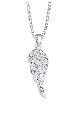 ELLI Kette Flügel Weiß 925 Sterling Silber, mit Kristallen von Swarovski® Weiß