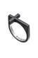 Ring Herren Kreuz Modern Schlicht 925 Silber Grau