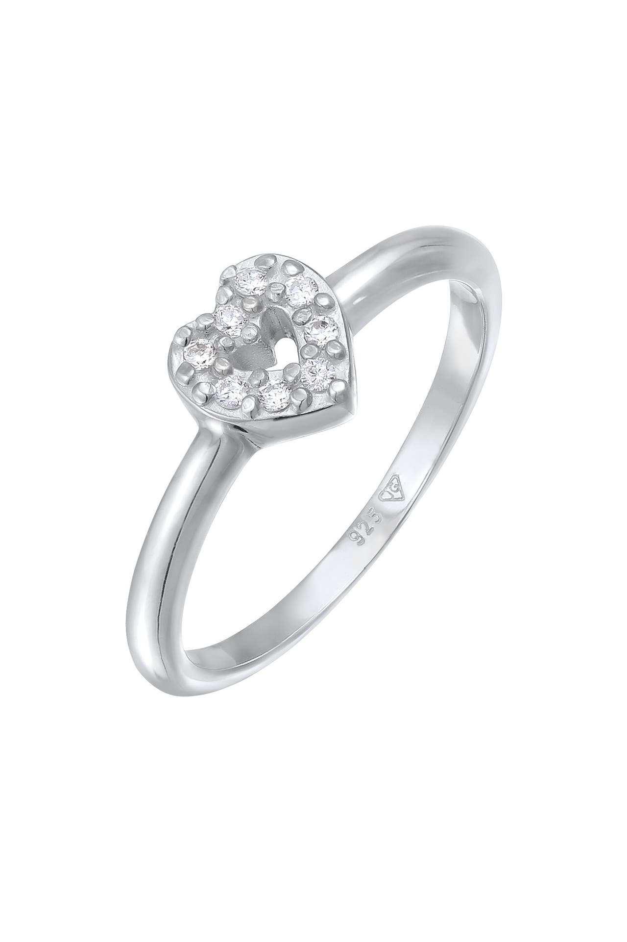 ELLI Ring mit Herz Zirkonia Steinen Verlobungsring 925 Silber Silber, Bild 1