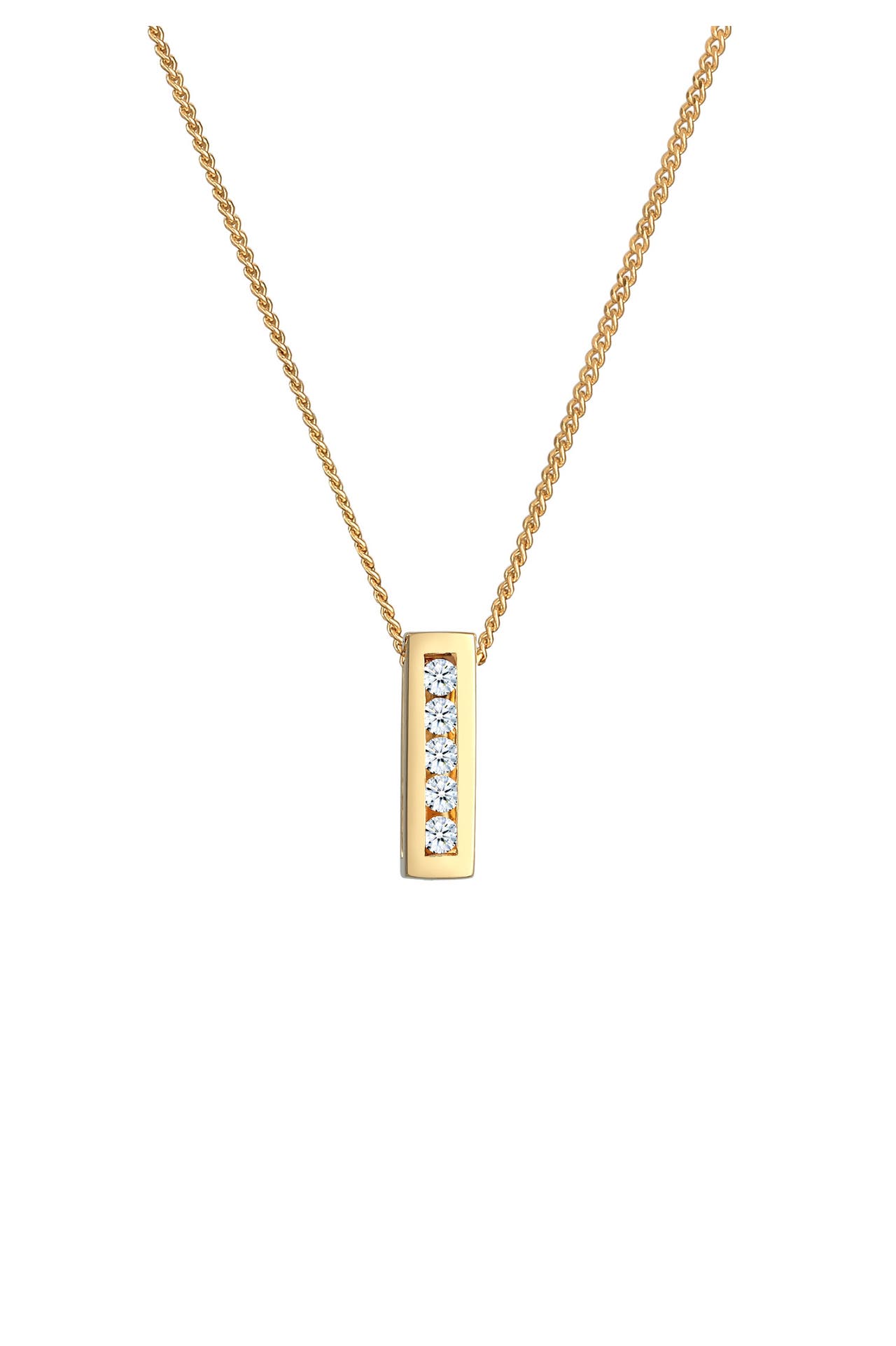 ELLI DIAMONDS Kette Anhänger Diamanten Weiß Brillantschliff (0.075 ct) 585 Gelbgold Gold, Bild 1