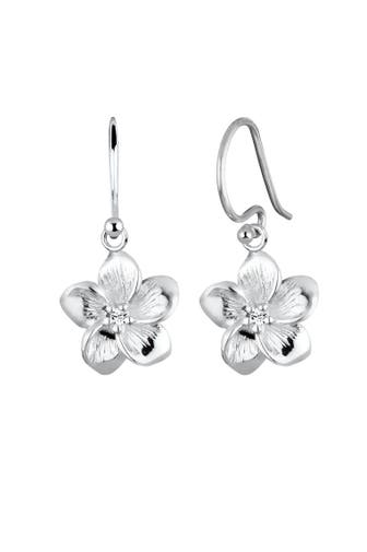ELLI Ohrringe Frangipani Blüten Kristalle 925 Silber Weiß