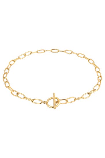 ELLI Kette Gliederkette Knebelverschluss Messing Gold Gold