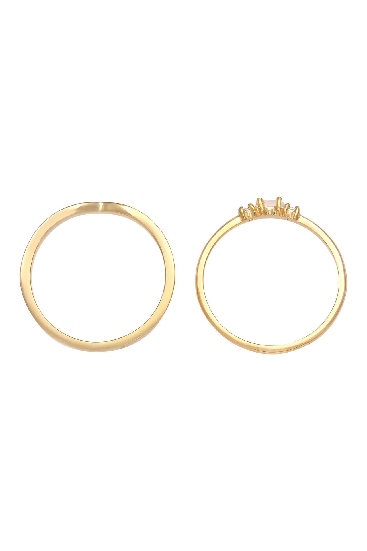 ELLI Ring Marquise Opal Zirkonia Dreieck ( 2 tlg) 925 Silber Gold, Bild 1