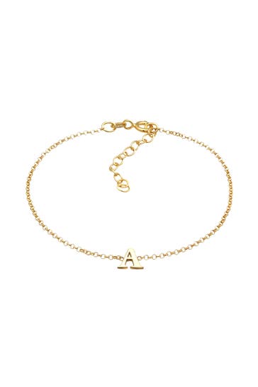 ELLI Armband Buchstaben Initialen Anhänger A 925 Silber Gold