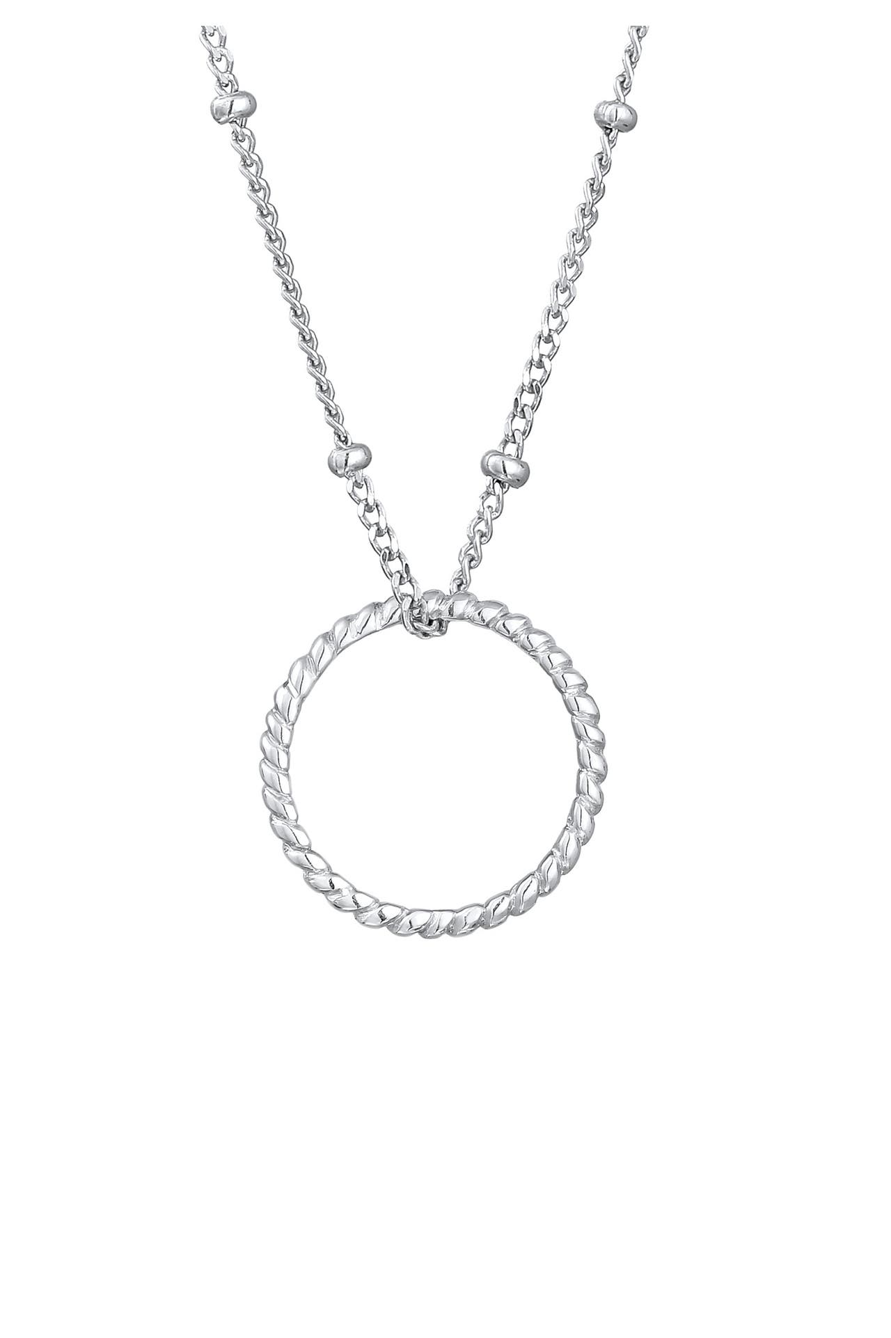 ELLI Kette Kreis Twisted Kugelkette 925 Silber Silber, Bild 1