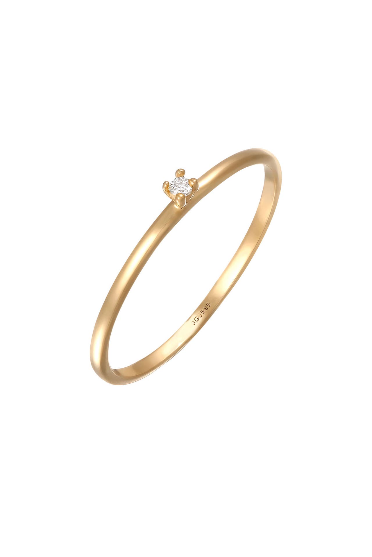 ELLI DIAMONDS Ring Diamant Weiß Brillantschliff (0.004ct) Klassisch 585 Gelbgold Gold, Bild 1