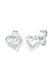 Ohrringe Ohrstecker Herz Diamant Weiß ((0.03 ct) 925 Sterling Silber Silber