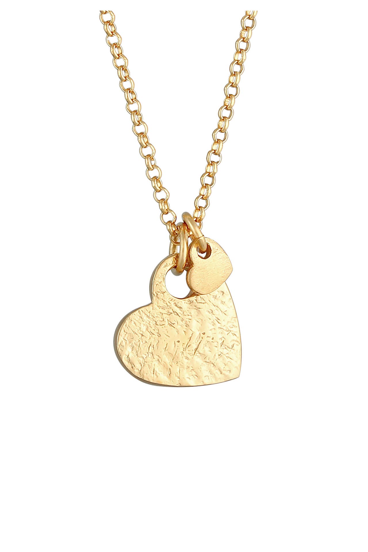ELLI Kette Herzen Love Liebe Organic Look 925 Silber Gold, Bild 1