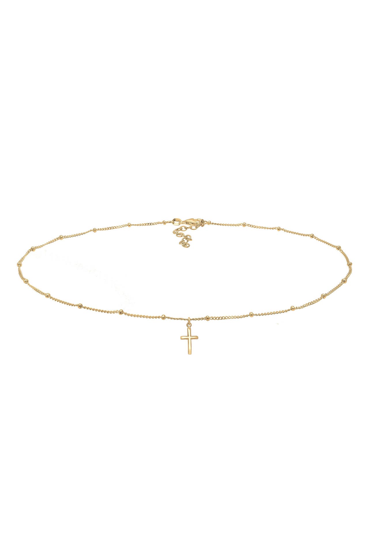 ELLI Kette Choker Kugelkette Kreuz Glaube Schmuck Geschenk 925 Silber Gold, Bild 1