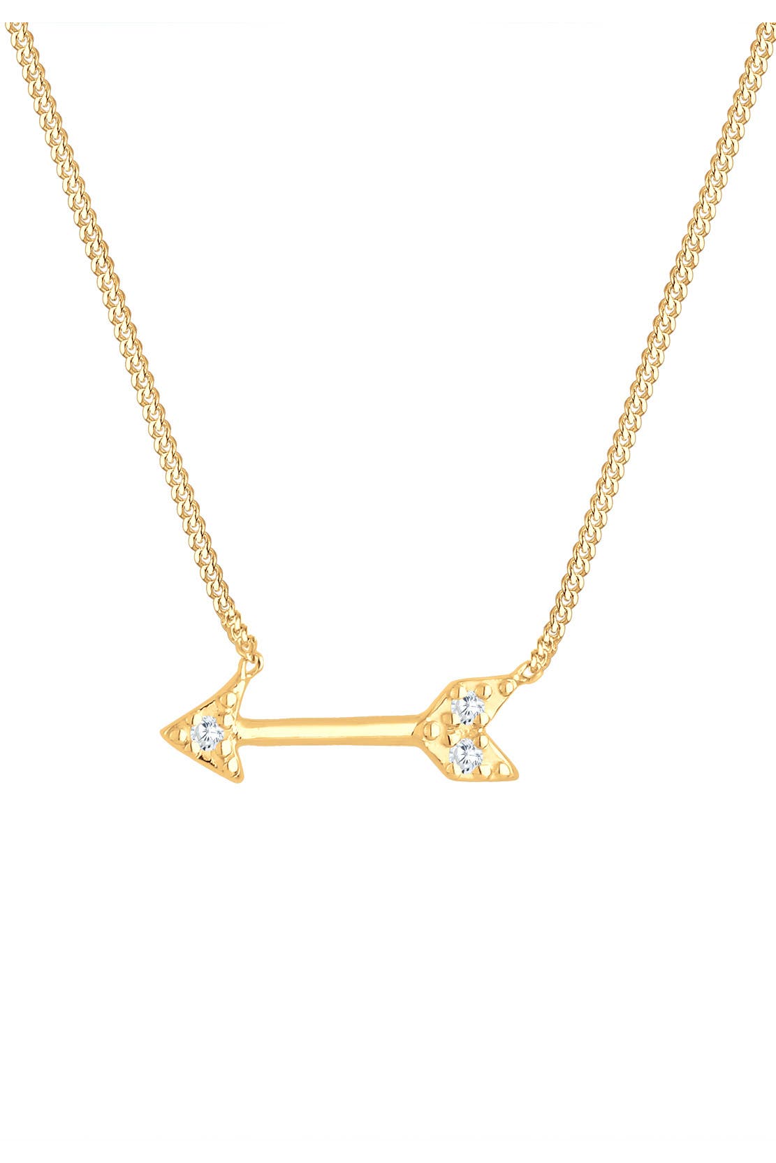 ELLI Kette Pfeil Amor Zirkonia 925 Sterling Silber Gold, Bild 1