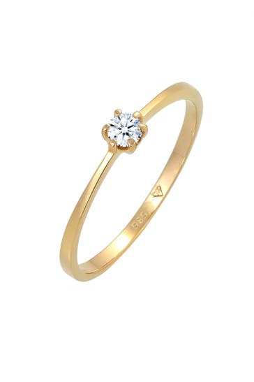 ELLI DIAMONDS Ring Diamant Weiß Brillantschliff (0.11 ct) 585 Gelbgold Weiß
