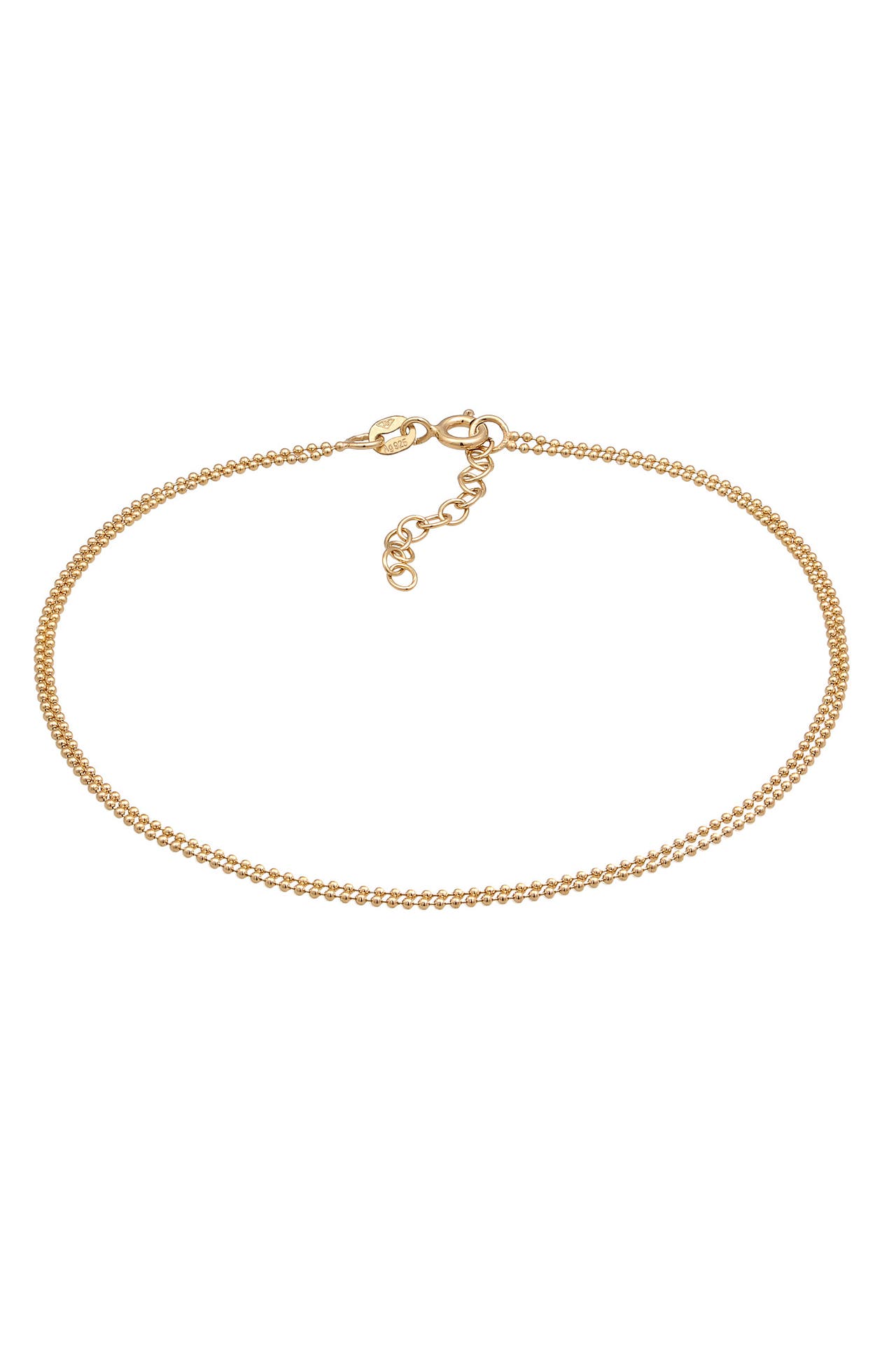 ELLI Fusskettchen Layer Kugelkette Basic 925 Sterling Silber Gold, Bild 1