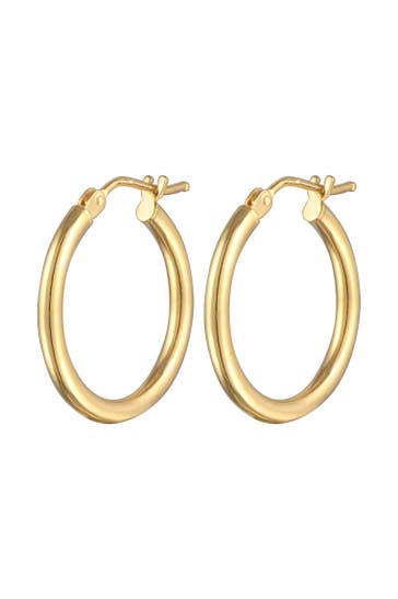 ELLI PREMIUM Ohrringe Creolen Basic Bügelverschluss 375er Gelbgold Gold