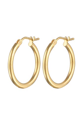 ELLI PREMIUM Ohrringe Creolen Basic Bügelverschluss 375er Gelbgold Gold