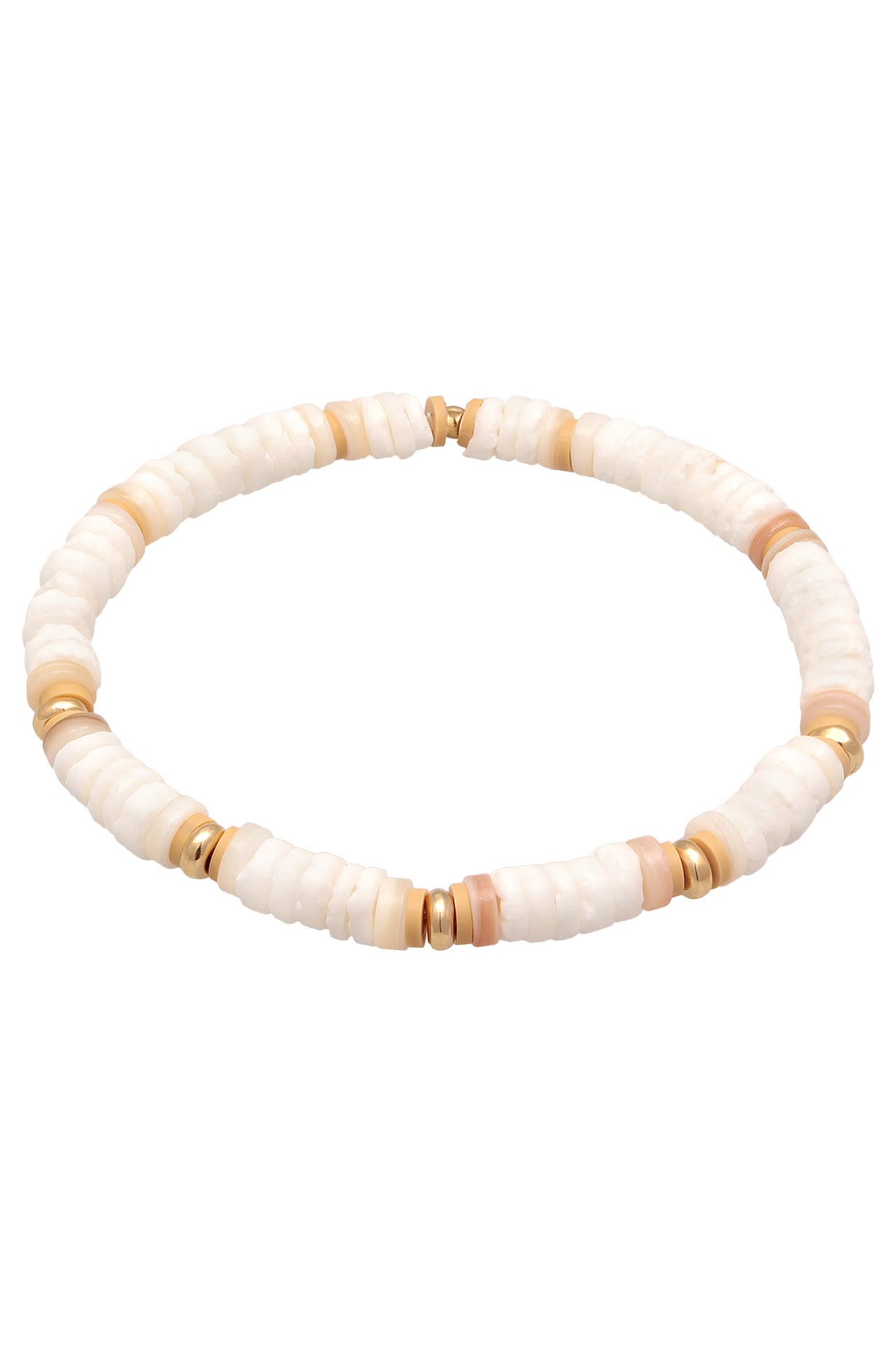 ELLI Armband Heishi Beads Surfer Strand Style 925 Silber Weiß, Bild 1