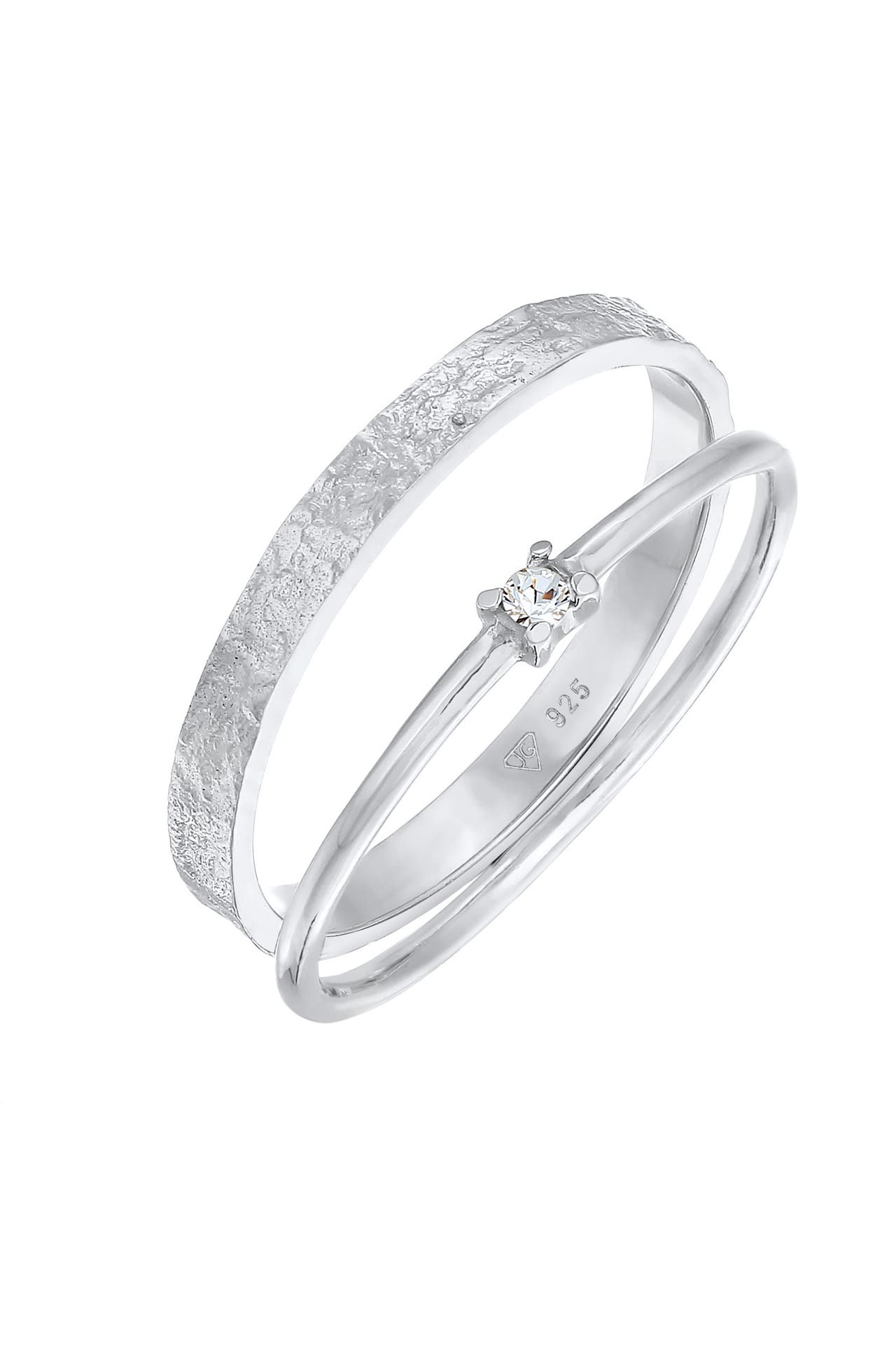 ELLI Ring Set Solitär mit Kristallen von Swarovski® 925 Silber Silber, Bild 1