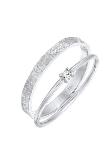 ELLI Ring Set Solitär mit Kristallen von Swarovski® 925 Silber Silber