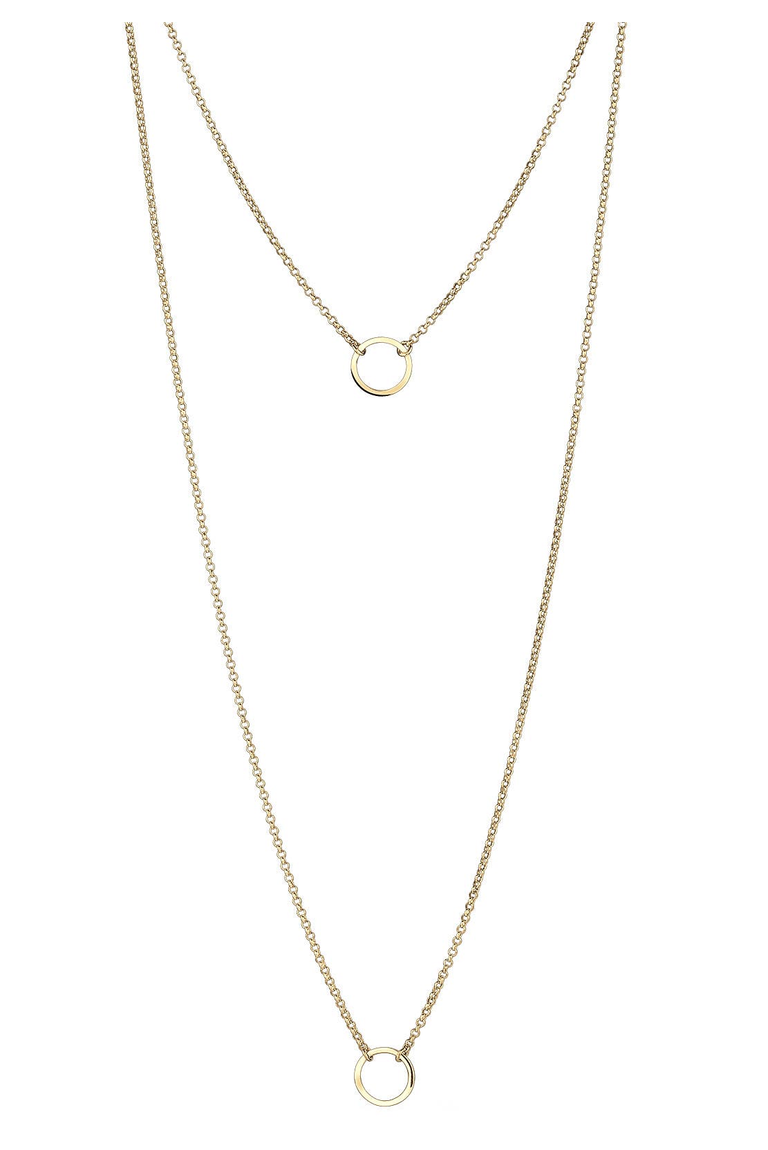 ELLI Kette Layer mit Kreis Anhänger im Lagenlook 925 Silber Gold, Bild 1